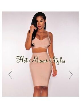 Hot Miami Styles Blush Pencil Skirt